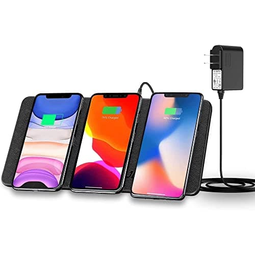 Triple Wireless Charger Pad - 15W Fast Charging Station for Apple iPhone 16/15/14/13/12 Pro/Max/Plus, AirPods, Qi-Certified 3-in-1 Charging Mat for Multiple Devices One-Step Wireless Charging Solution 7