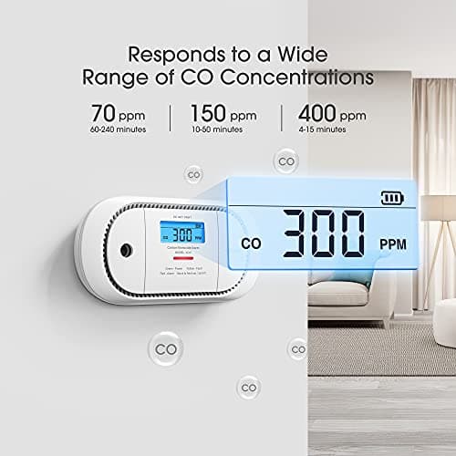 X-Sense Carbon Monoxide Detector Alarm with Digital LCD Display, Replaceable Battery CO Alarm Detector with Peak Value Memory, XC01-R 5