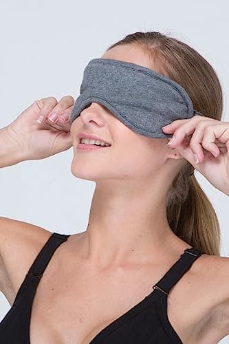 Cottonique Hypoallergenic Sleep Eye Mask Made from 100% Organic Cotton (Melange Grey, Free Size)