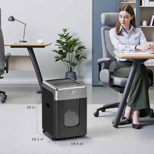BONSEN 300-Sheet Auto Feed Paper Shredder, 60 Minutes Non-Stop Commercial Grade Heavy Duty Shredders for Office, 8.1 Gallon Micro Cut Document Shredder, P-4 Security Level,58dB Super Quiet (S3113) 9