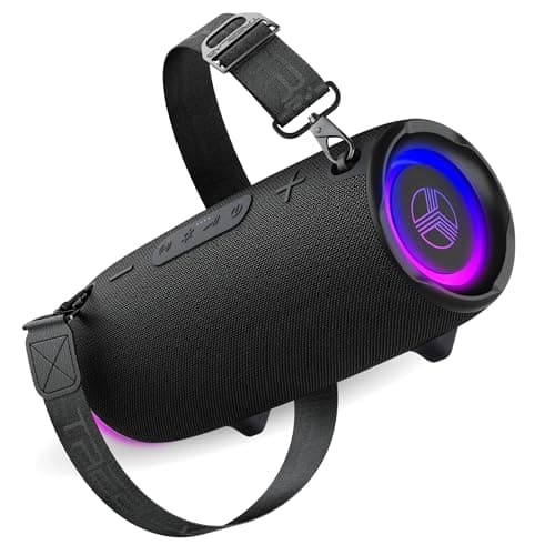 TREBLAB HD-Max - Loud Portable Bluetooth Speaker for Outdoor Parties, Beach & Camping - Powerful Wireless Stereo Sound with Deep Bass, IPX7 Waterproof, 20H Playtime, Powerbank to Charge Your Devices