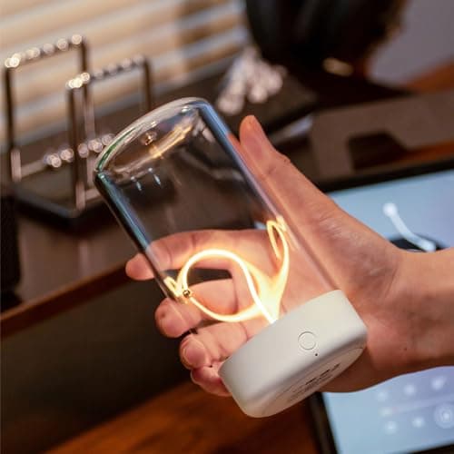 AUGE LIGHT Mini Minimalist Table Lamp Cordless Lamp Rechargeable Table Lamp Portable Nightstand Lamps Desk Lamps for Home Office Unique Ambient Light Mood Lighting for Desk Decor Beside(White)