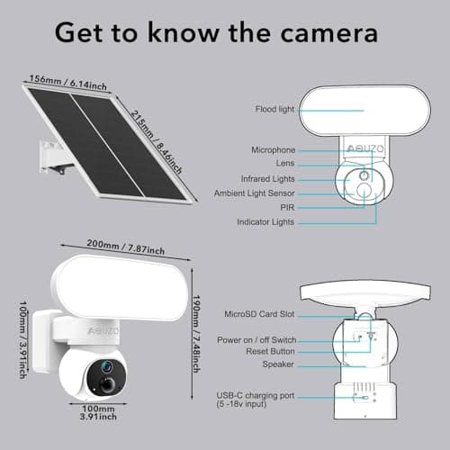 Solar Floodlight Camera with 1500LM Bright Lights-2K Wireless Outdoor Security PT Cam, Motion Activated Color Night Vision Illuminates Entire Yard & Driveway, No Monthly Fee, 64GB SD Card Included 9