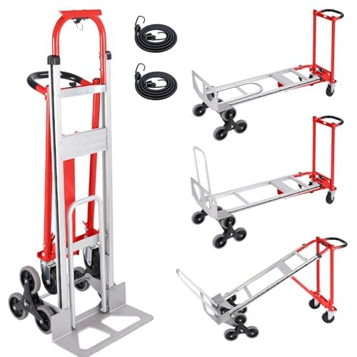 3 in 1 Industrial Convertible Stair Climbing Cart,1000 LBS Capacity Hand Trucks Heavy Duty, Hand Truck Dolly for Transport & Moving in Warehouse, Home, Supermarket
