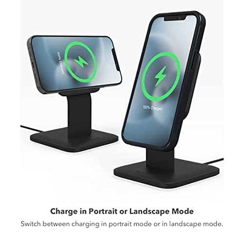 Mophie - 15W Wireless Charging Stand Compatible with snap and MagSafe for Smartphones, iPhone, Google Pixel, Samsung Galaxy, Qi-Enabled Devices 5