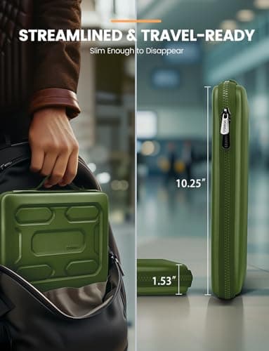 DOMISO 13.3 inch Laptop Sleeve with Handle Shockproof Computer Bag Waterproof EVA Protective Carrying Case for 13-13.3 inch Notebooks/13 MacBook Air/MacBook Pro Retina/Dell XPS 13/HP,Green 7