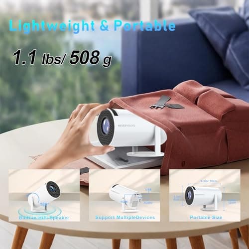 NEVERYOUYU Projector with Games Built in 36,000+ Retro Games Mini Projector with WiFi and Bluetooth, Gaming Movie 2-IN-1 Projector 4K with 2 Wireless Controllers Birthday Gifts for Men/Teens/Kids 8