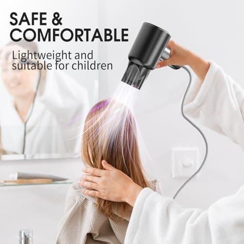 Diffuser Hair Dryer, 110,000 RPM Brushless Motor High-Speed Low Noise Thermo-Control Hair Dryers, Negative Ionic Blow Dryer,Fast-Drying Portable Hairdryer for Home, Travel Birthday Gift for Women Mom 7