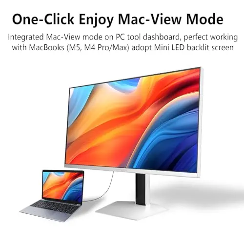 INNOCN 27" 2K QHD 2560 x 1440P 320Hz Monitor, Gaming Console Ready, Mini-LED Precisely Dimming, Monitor for Mac, HDR1000, 1ms, MPCS/ULL, FPS, HDMI 2.1, DP, Speaker, Pivot Adjustable Stand - GA27T1M 7
