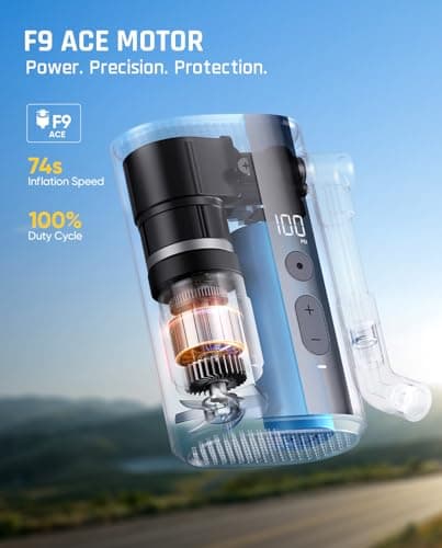 Fanttik X9 Ace Mini Bike Pump, 32s Fast Inflate Bike Pump with Gauge, 150PSI Electric Air Pump with Presta and Schrader Valve, Suitable for Mountain Bike, Road Bike, Electric Bike, MTB 5