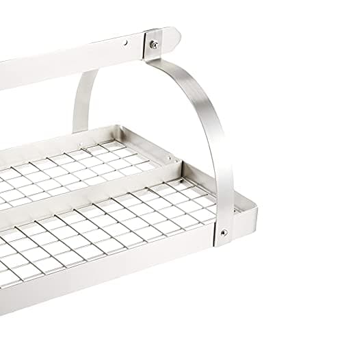 Rectangular Hanging Pot Rack with Grid & 24 Hooks 2
