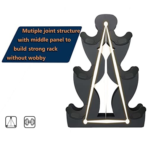 Dumbbell Storage Rack Weight Organizer Rack Only for Home Gym Weight Rack No need Assembly (3-Tier) 6
