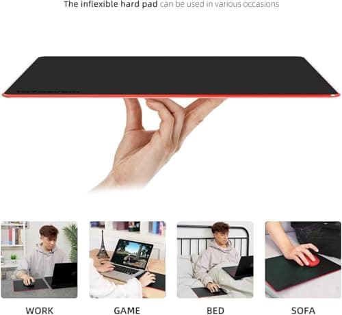 Seihoo Mouse Pad, Resin Hard Surface Mouse Mat Polymer Silicone Bottom Gaming Mousepad No Smell Waterproof for Games, Office 24 x 20cm (9.5 x 7.8in) 6
