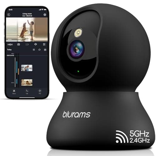 blurams Indoor Camera, 2K Pet Camera 360° Cameras for Home Security with Phone App, Motion Tracking, 2-Way Audio, IR Night Vision, Siren, Compatible with Alexa & Google Assistant