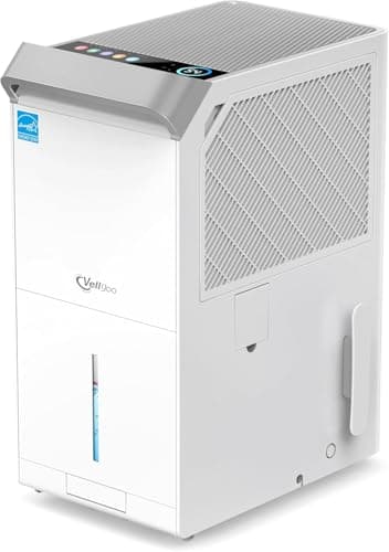 5,300 Sq.Ft Most Efficient Energy Star 2024 Dehumidifier,Vellgoo Max 120 Pint/D Compressor Dehumidifier for Basement with Drain Hose, Smart Humidity Control for Home, Large Rooms(Grey)