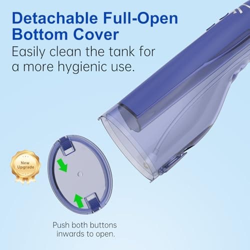 Water Dental Flosser Pick for Teeth: Cordless Rechargeable Oral Irrigator - 4 Modes IPX7 Waterproof 300ML Removable Tank Electric Dental Flossing Machine for Braces, Travel & Home Use (Dark Blue) 5