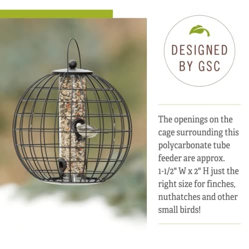 Gardener's Supply Company Globe Cage Bird Feeder | Outdoor Sturdy and Squirrel Proof Hanging Cage | Best for Finches Hummingbirds Nuthatches and Other Small Birds - Holds 3 Cups of Seeds 6