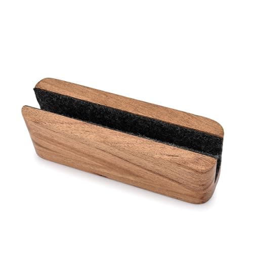 EDHAS Laptop Holder Acacia Wood Vertical Laptop Stand for Desk Compatible with Apple MacBook, Microsoft Surface, Gaming Laptops, IPad, Tablets (8" x 2.3" x 2.5")