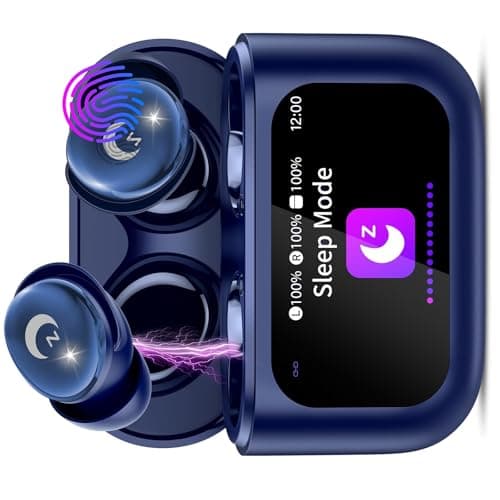 VEKJ Sleep Earbuds Bluetooth 5.4 in Ear Light-Weight Headphones, 48H Smart Touch Screen Ear Buds, Mini Sleep Headphones Small Design for Side Sleepers, Clear Calls Earphones, 5 EQ Modes, IPX7, Blue