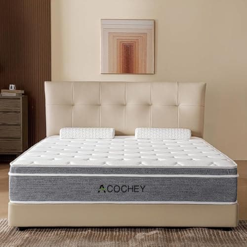 Acochey Full Size Mattress,12 Inch Hybrid Mattresses with Memory Foam and Pocket Springs,Medium Firm Grey Mattress,Provide Support and Improve Sleep,Medium Firm,CertiPUR-US. 9