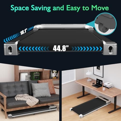 YAGUD Walking Pad, Under Desk Treadmill for Home Office, 2 in 1 Portable Walking Treadmill with Remote Control, Walking Jogging Machine in LED Display 6