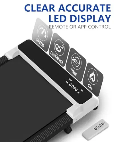 Walking Pad with Incline,2 in 1 Walking Pad Treadmill for Walking and Running, Under Desk Treadmill 5% Incline for Home/Office with LED Display 8