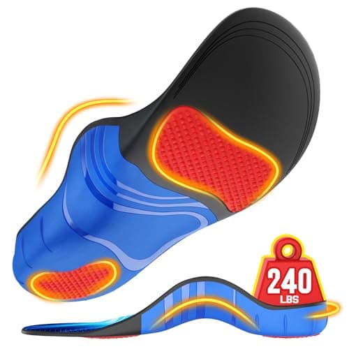 NEUPU 240+lbs Heavy Duty High Arch Support Orthotic Insoles for Plantar Fasciitis Pain Relief - for Men, Women, Work Boots, Shoes