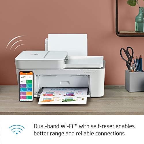 HP DeskJet 4155e Wireless Color Inkjet Printer, Print, scan, copy, Easy setup, Mobile printing, Best-for home, 3 month Instant Ink trial included, white 6