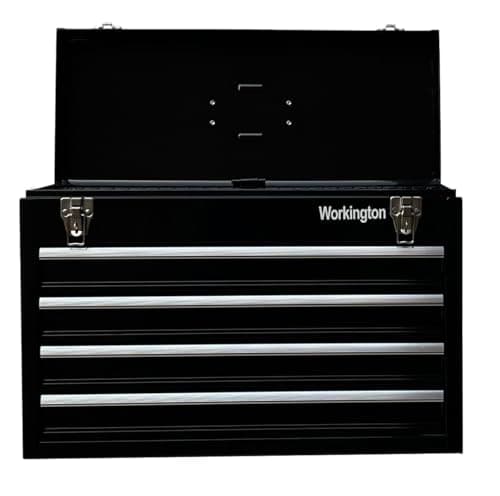 Workington Portable Metal Tool Chest with 4 Drawers, 20" 4-Drawer Tool Chest Cabinet with Ball Bearing Drawer Slides, Steel Tool Storage Box Organizer 4004 Black 6
