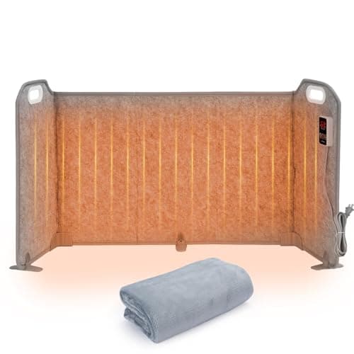 Foldable Under Desk Heater with Blanket, 5-Fold Plus Size, 8 Levels High Temperature Version Leg Foot Warmer, 1-9H Timer, Digital Display, No Odor Safe Portable Electric Space Heater for Office Home