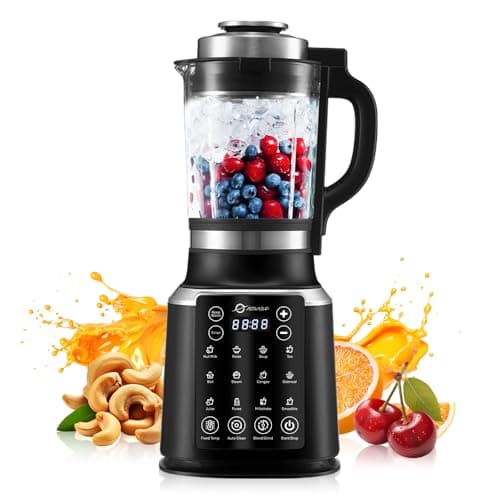 Blenders for Kitchen 59oz Glass Blenders with Heating, 1200W Adjustable blender for smoothies High Speed Food Processors Professional blender with Keep Warm 14 Functions Auto Clean for Soups Sauces