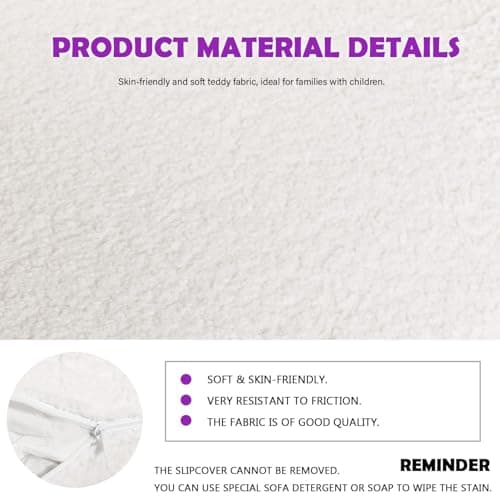 TYBOATLE Accent Chairs Set of 2, Modern Fabric Living Room Arm Chairs, Furry Cozy Upholstered Mid-Century Chairs w/Side Pocket, Club Reading Lounging Side Armchair for Office, Bedroom 6