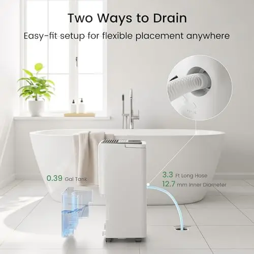 Waykar 2000 Sq. Ft. Energy Star 2025 Dehumidifier for Basement & Home, Adjusts from 15% RH With Drain Hose, Ultra Quiet 35 dB for Bedroom & Bathroom 6