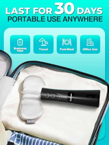 Portable Water Flosser for Teeth Pick - Cordless Electric Oral Irrigator for Adults & Sensitive Gums 300ML Braces Cleaning 5 Jet Tips, IPX7 Waterproof for Travel, Rechargeable BPA-Free 4 Modes 7