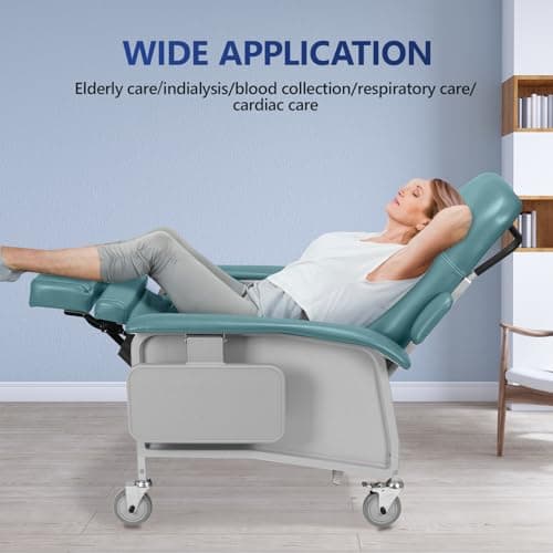 Helsevesen Heavy Duty Bariatric Geri Chair，Clinical Care Geri Chair Recliner, Medical Recliner Chair with Armrests and Tray, Extra Wide Seat, 500 Pound Weight Capacity，Jade 7