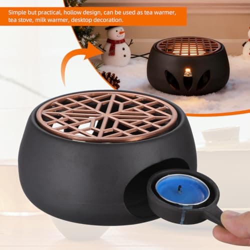 Ceramic Teapot Warmer,4.72 X 2.36 Inch Tealight Warmer with Candle Holder Japanese Pottery Teapot Accessories for Heating Coffee Milk Tea 8