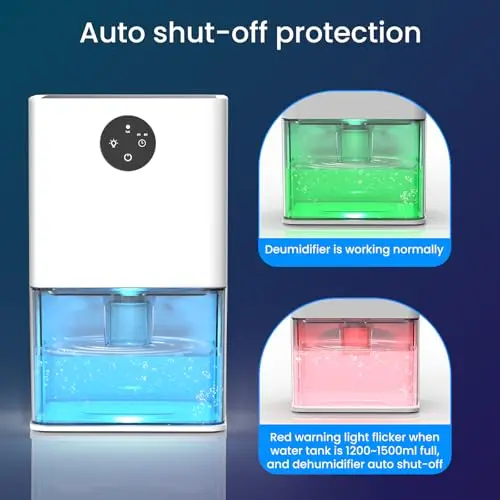 Dehumidifier, 50 OZ Small Dehumidifiers for Room for Home, Quiet with Auto Shut Off, Dehumidifiers for Bedroom (300 sq. ft), Bathroom, RV, Closet 6