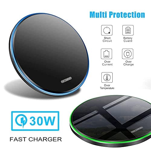 Wireless Charger 30W，Wireless Charger Pad Fast Wireless Charging Compatible with Galaxy S24/S23/S22/S21/S20/S10, Fast Charger Compatible with iPhone 16/15/14/13/12/11 Series 6