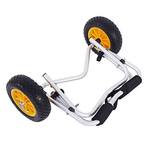 Ktaxon Kayak Cart, Boat Canoe Carrier Dolly Trailer Tote, Foldable Paddle Board Trolley Boat Trailer Transport with NO-Flat Airless Tires Wheels 7