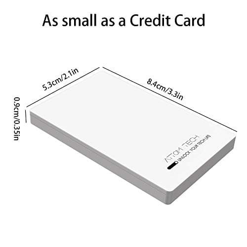 Attom Tech Dual USB Output Super Slim Power Bank Ultra Thin, 3000mAh Portable Charger Mini External Phone Battery Pack Small Dual Outlet, Emergency Phone Power Backup (White) 6