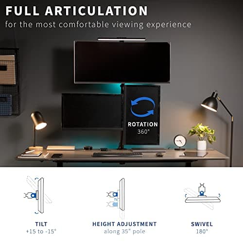 VIVO Triple LCD Monitor Desk Mount Stand Heavy Duty and Fully Adjustable, 3 Screens up to 30 inches STAND-V003T 5