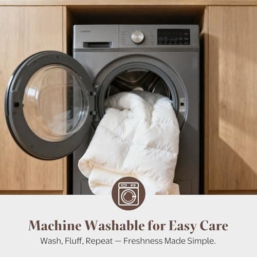 Oaken-Cat Goose Feather Down Fiber Comforter Queen Size - 100% Organic Cotton Shell All Season Duvet Insert, Medium Warmth Hotel Luxury Bedding Comforter(90x90 Inch, White) 8