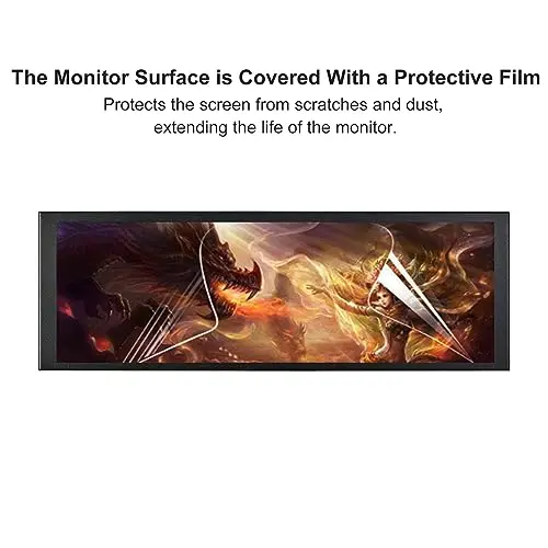 wisecoco 7.84 Inch Mini Monitor HD IPS 1280x400 Secondary Screen Stretched Bar LCD Display with Casing for Laptop Computer Speed Temperature Windows Aida64 CPU GPU Monitoring 5