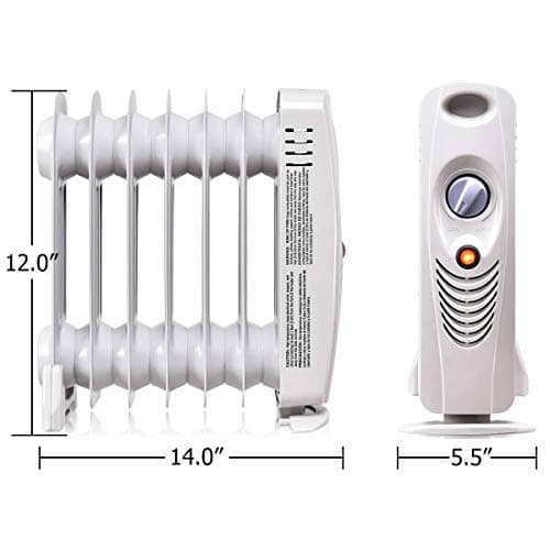 Tangkula 700W Portable Space Heater, Oil-Filled Radiator with Adjustable Thermostat, Overheat Protection, Electric Heater for Home, Bedroom, Indoor Use 5