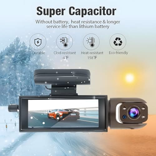 1080P Dash Camera Front and Inside,Dashcams for Cars with IR Night Vision Loop Recording G-Sensor 24Hr Parking (1080 P Front and Inside) 8