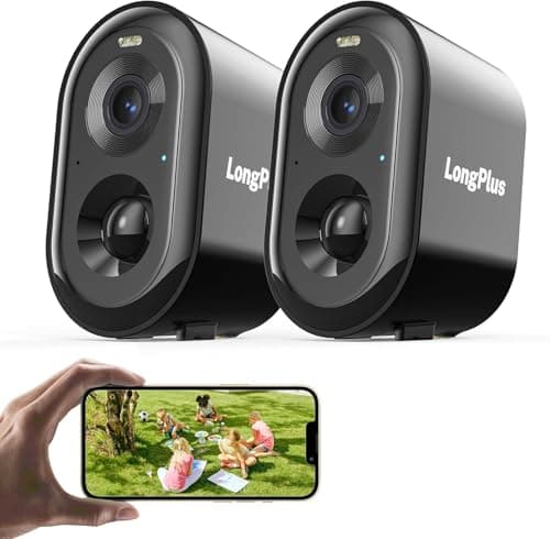 LongPlus Security Cameras Wireless Outdoor Camera Wireless Camera for Home Security, 2K Battery Powered WiFi Cameras with AI Motion Detection, 2-Way Talk, Cloud/SD Storage, 2Pack