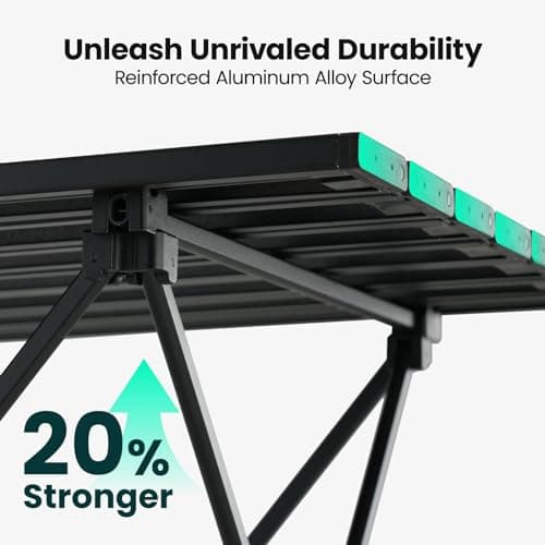 MISSION MOUNTAIN UltraPort Compact Camp Table, Outdoor Folding Table, Portable Camping Side Table, Ultralight Aluminum Beach Table, Small Camping Table with Carry Bag for Camping, Picnic, Black 5