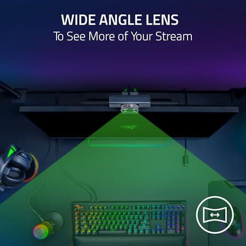 Razer Kiyo V2 X Streaming Webcam: 1440p 60 FPS - Auto Focus - Built-in Microphone - Wide Angle Lense - Integrated Privacy Shutter - Works with OBS, Xsplit, Streamlabs, Discord, Zoom, Teams - Black 5