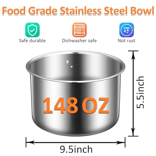 Elevated Dog Bowls for Large Dogs-[15.4-inch high],4.4L No Spill Dog Water Bowl, Adjustable Raised Bowls,Stainless Steel Water Bowl/Non-Slip/Water Dispenser 6