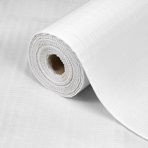 Drawer Shelf Liner for Kitchen Cabinets, Non Adhesive Slip Resistant Shelf Paper Easy to Clean, Strong Grip Thickened Waterproof Washable Mats for Pantry Shelves Cupboard Dresser(White, 12 in x 10 FT)